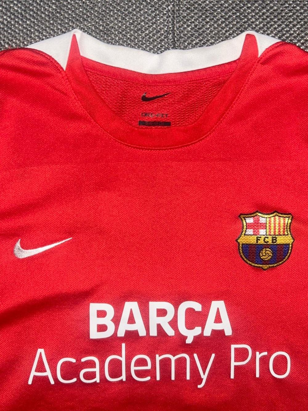 Rare Nike Barcelona FC Barça Academy Pro Red Futbol Soccer Jersey